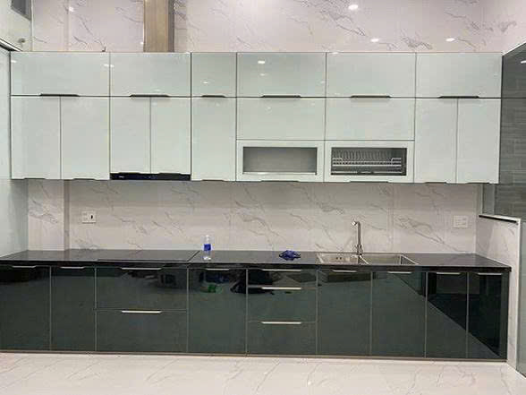 Tủ Bếp Nhôm Nội Thất Cánh Kính (MS03)